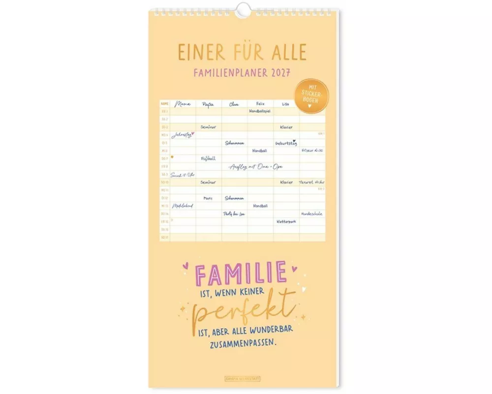 Familienplaner 2027 Einer für alle