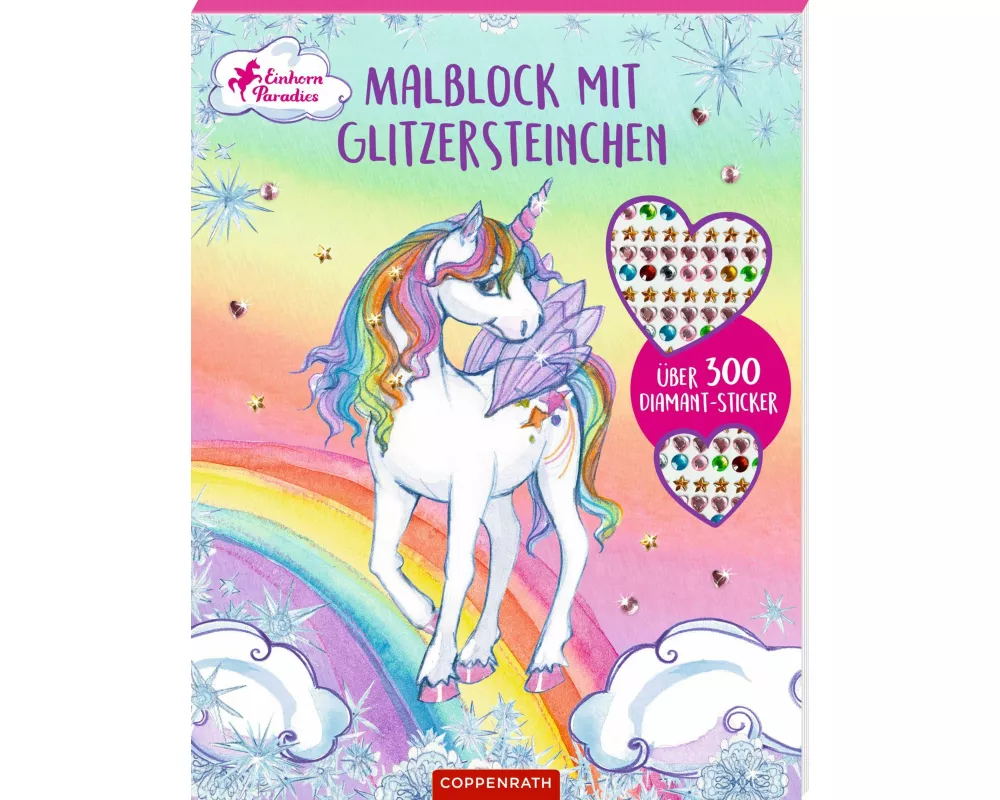 Malblock mit Glitzersteinchen