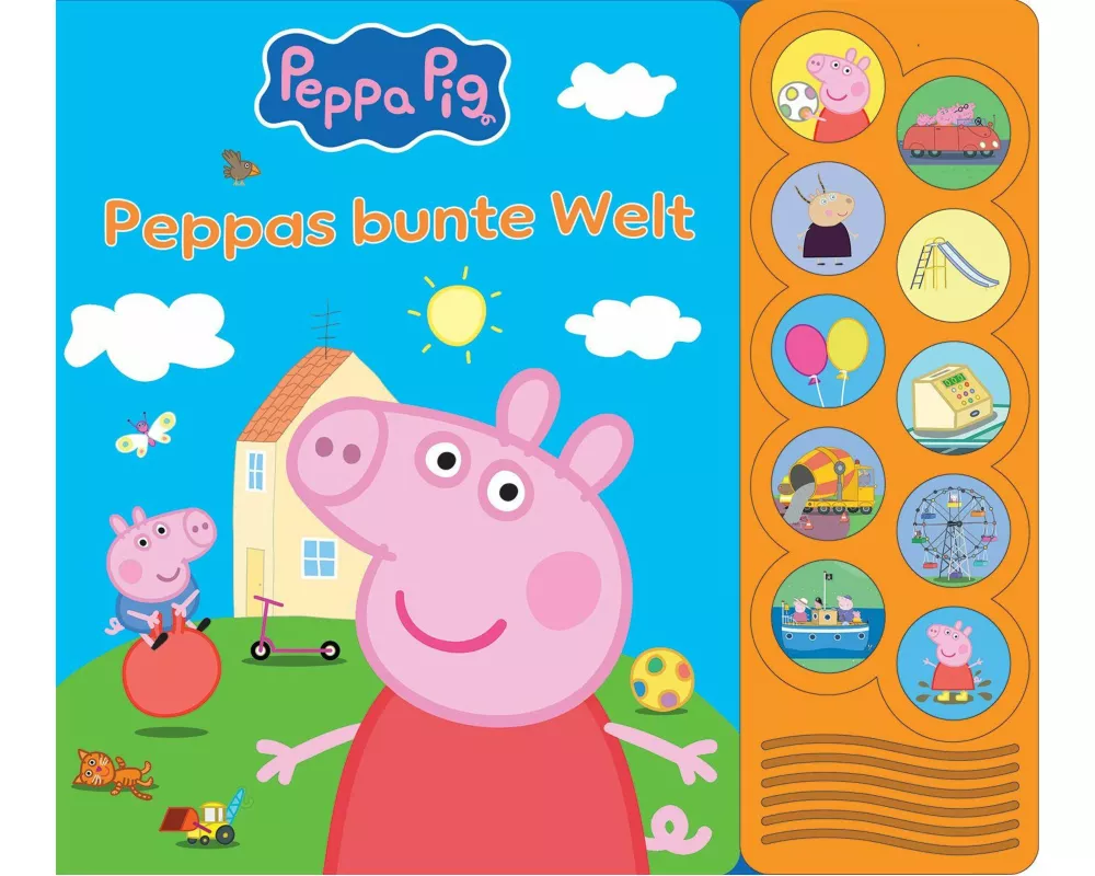 Peppa Pig - Peppas bunte Welt - Interaktives Pappbilderbuch mit 10 lustigen Geräuschen für Kinder ab 18 Monaten - Peppa Wutz