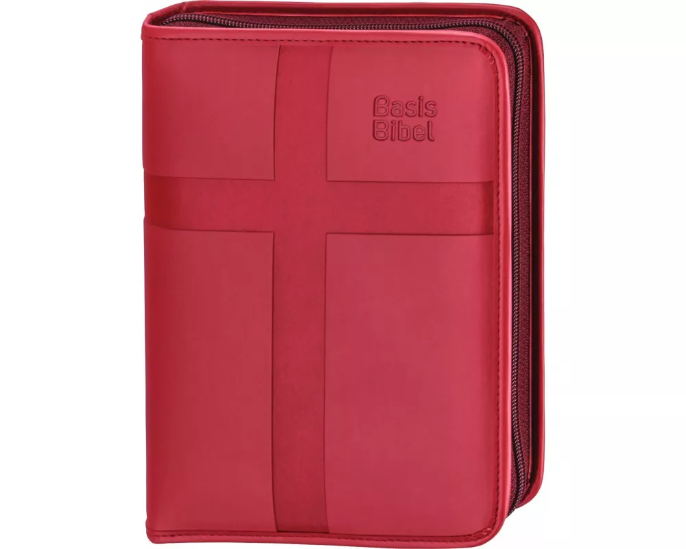 BasisBibel. Die Kompakte. Kunstlederhülle mit Reißverschluss. rot
