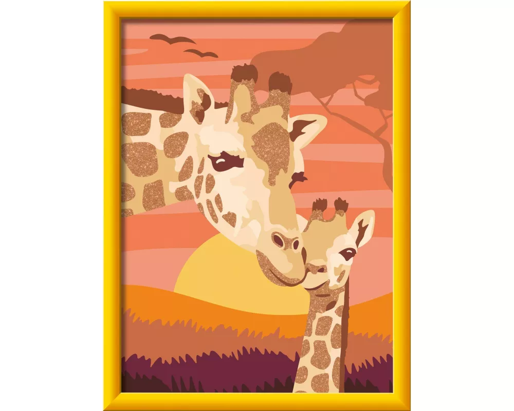 CreArt, Malen nach Zahlen Kinder - Giraffe mit Baby