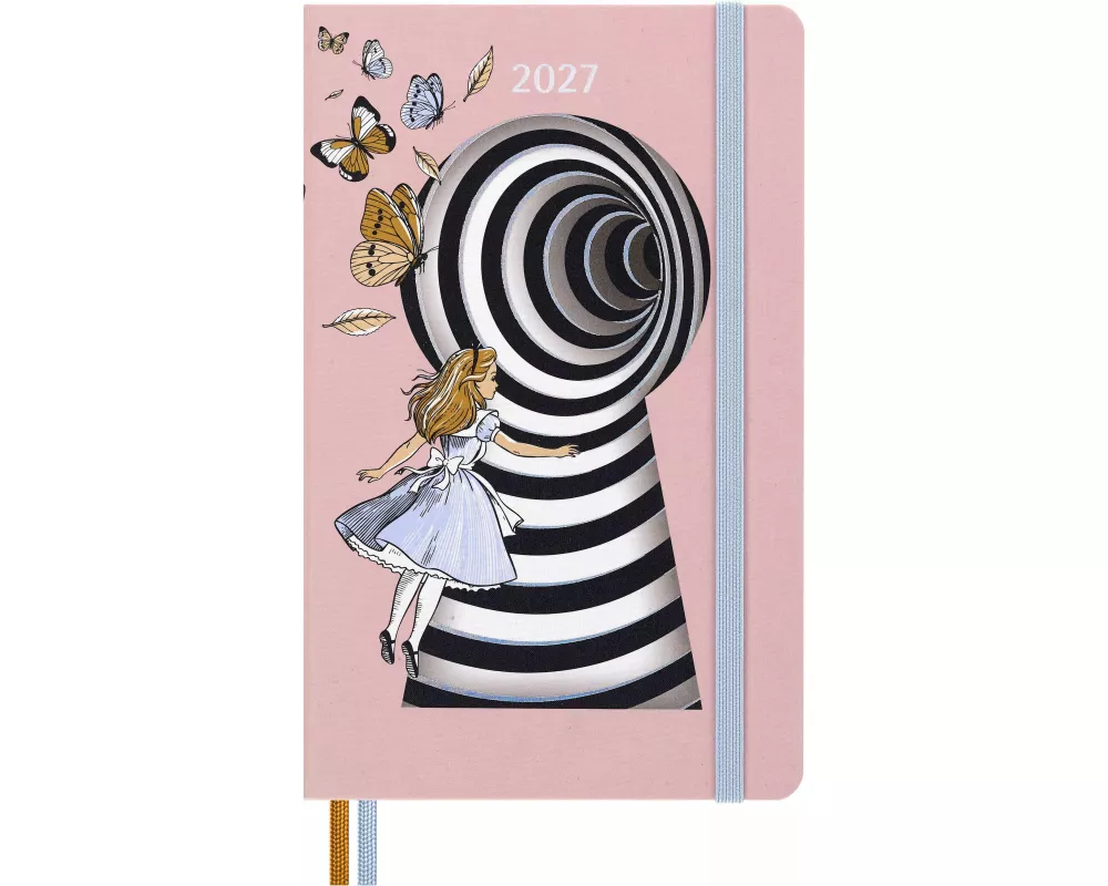 Moleskine Alice im Wunderland 12 Monate Wochen-Notizkalender 2027, L/A5, 1 Wo = 1 Seite, fester Einband