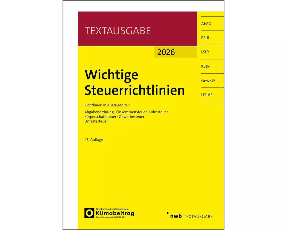 Wichtige Steuerrichtlinien