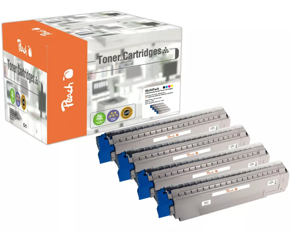 Peach Tonerset OKI MC851 / 61 Series BK, C, M, Y