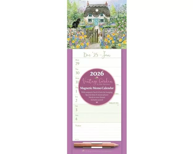 Vintage Garden Weektoview Magnetic Calen