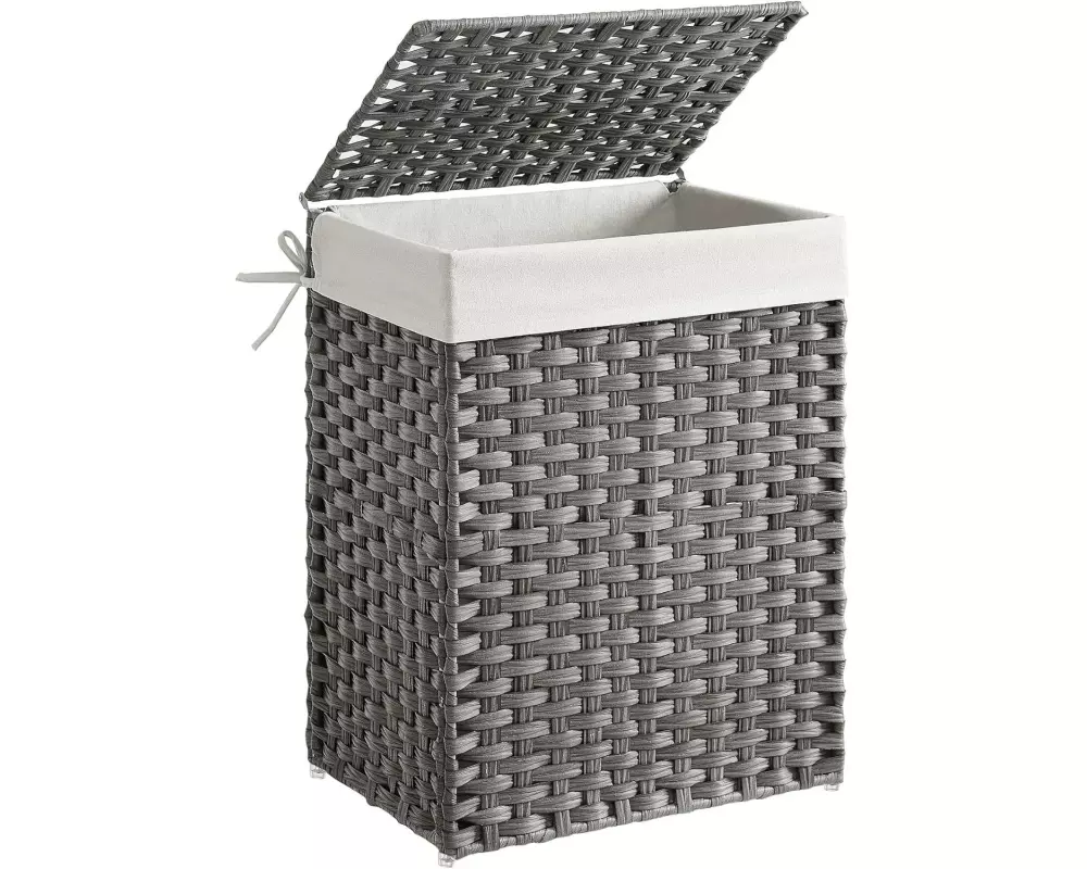 Songmics Wäschekorb 90 L, Grau