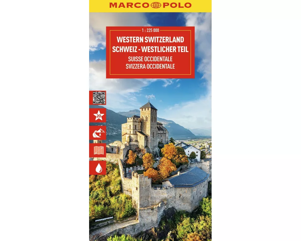 MARCO POLO Reisekarte Schweiz 01 Westlicher Teil 1:225.000