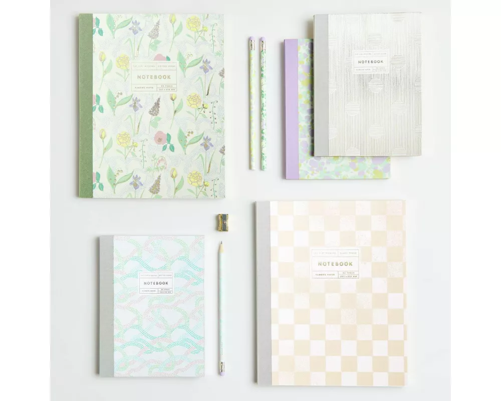 Notizbuch L, Blumen, 80 Seiten, 100 g/m² Bambuspapier