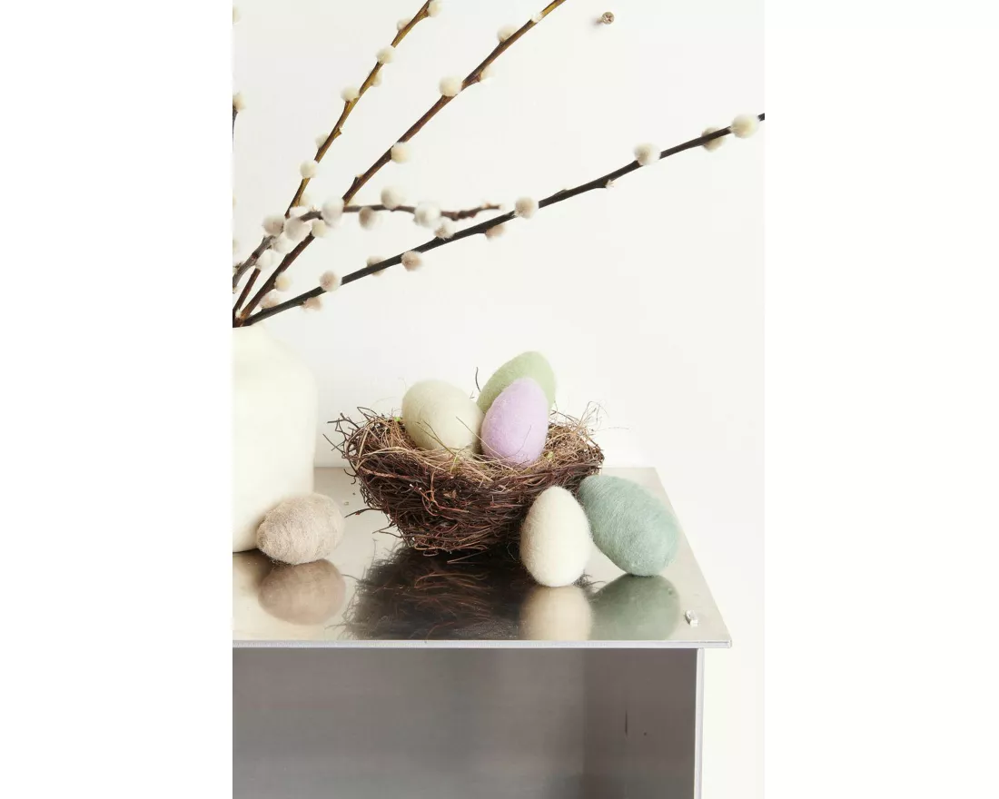 Filzei, Gelb/Grün, 5xØ3,5cm / 6xØ4cm, 6 Stück