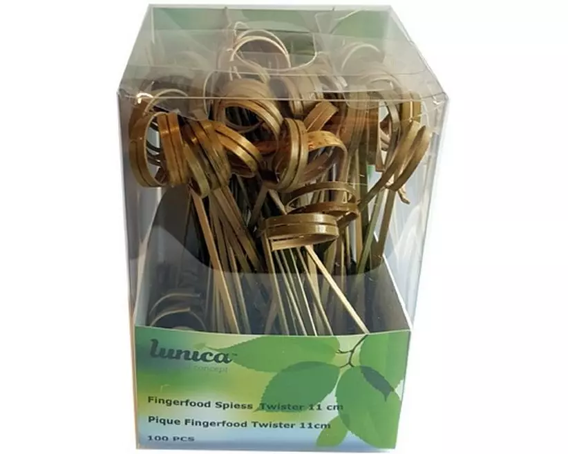 Haushaltsware Einweg-Party-Piekser Twister 100 Stück Braun