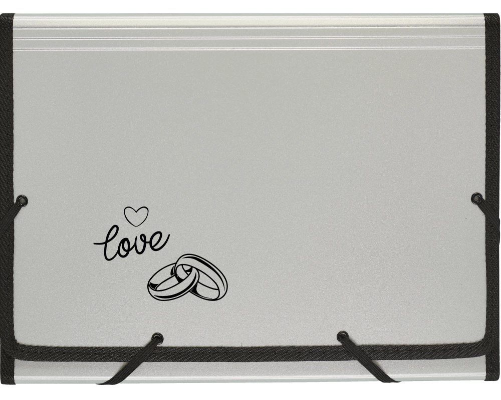 KOLMA Fächermappe Wedding A4 11.134.07 silber,love