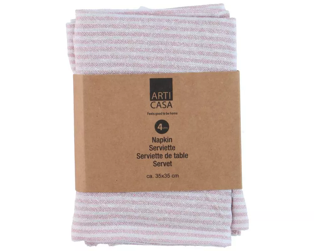 Arti Casa Servietten 35 x 35 cm, Orange gestreift