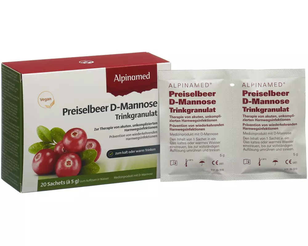 Alpinamed Preiselbeer D- Mannose Trinkgranulat 20 Beutel