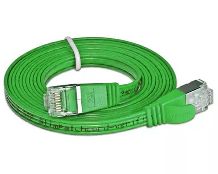 SLIM Slimpatchkabel RJ-45 - RJ-45, Cat 6, STP, 5 m, Grün