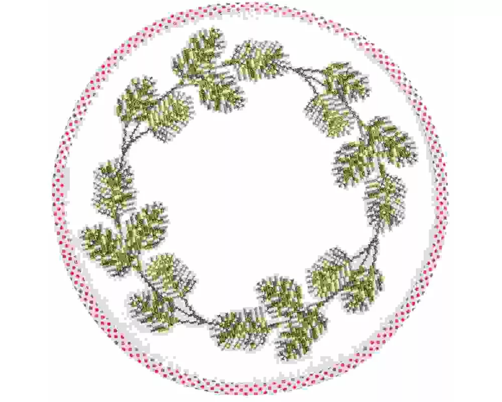 Stickpackung Gezählter Kreuzstich, Runde Platzsets, Tannenzweige