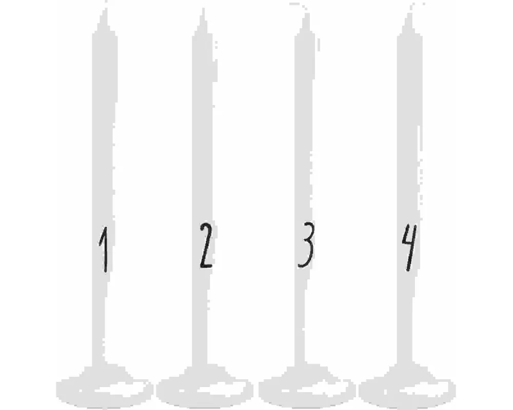Adventskerzenset 1-4, Weiß