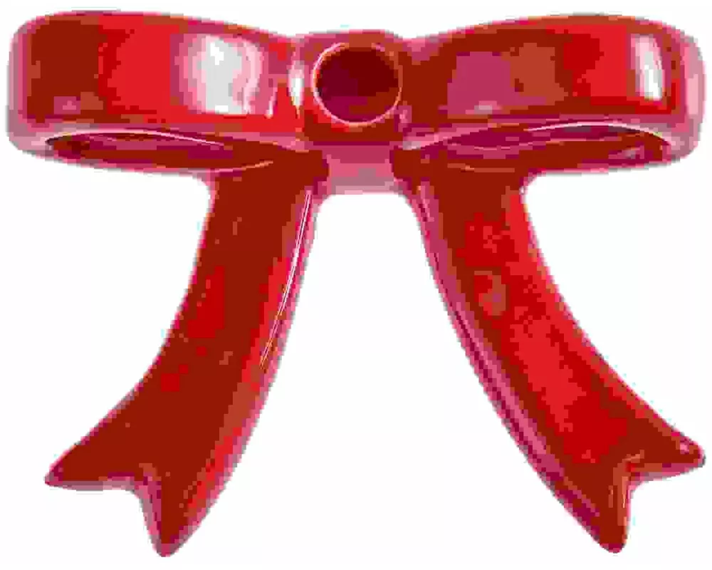 Keramik Kerzenhalter Schleife, Rot