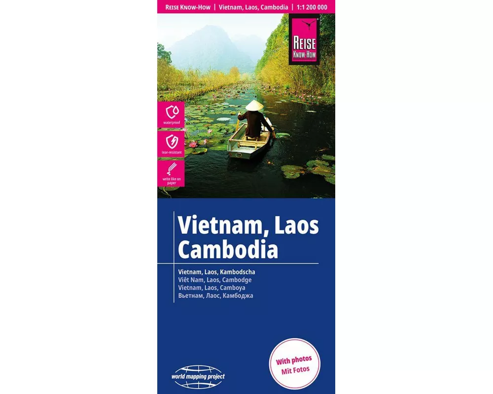 Reise Know-How Landkarte Vietnam, Laos, Kambodscha | Vietnam, Laos, Cambodia (1:1.200.000)