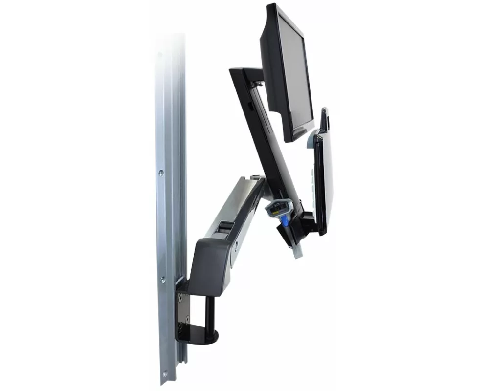 ERGOTRON StyleView Sit-Stand Combo System with Small Black CPU Holder up to 24 inchScreen