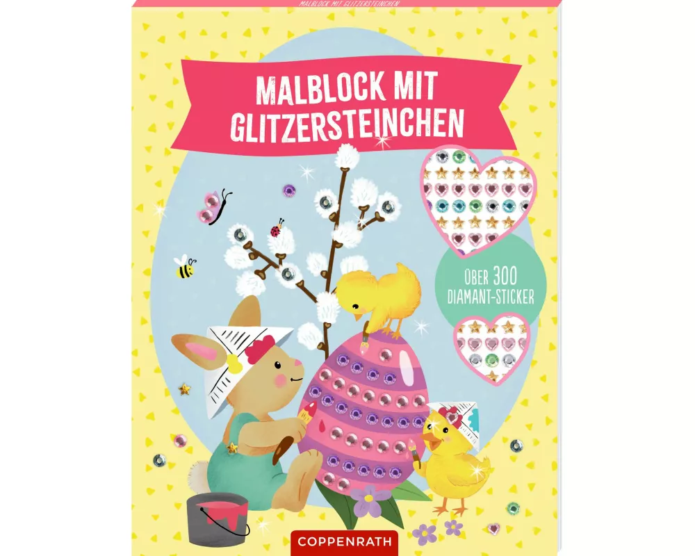 Malblock mit Glitzersteinchen Frohe Ostern