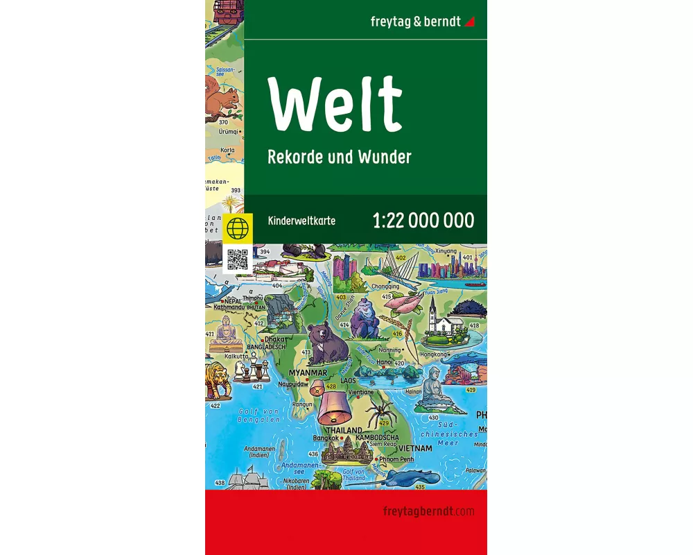 Weltkarte für Kinder, 1:22.000.000, gefaltet, freytag & berndt