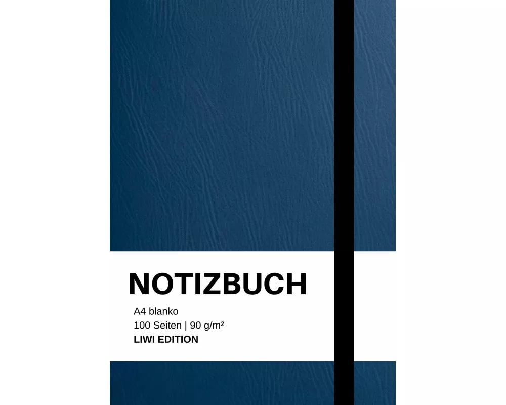 Notizbuch A4 blanko blau - 100 Seiten Soft Cover - FSC Papier