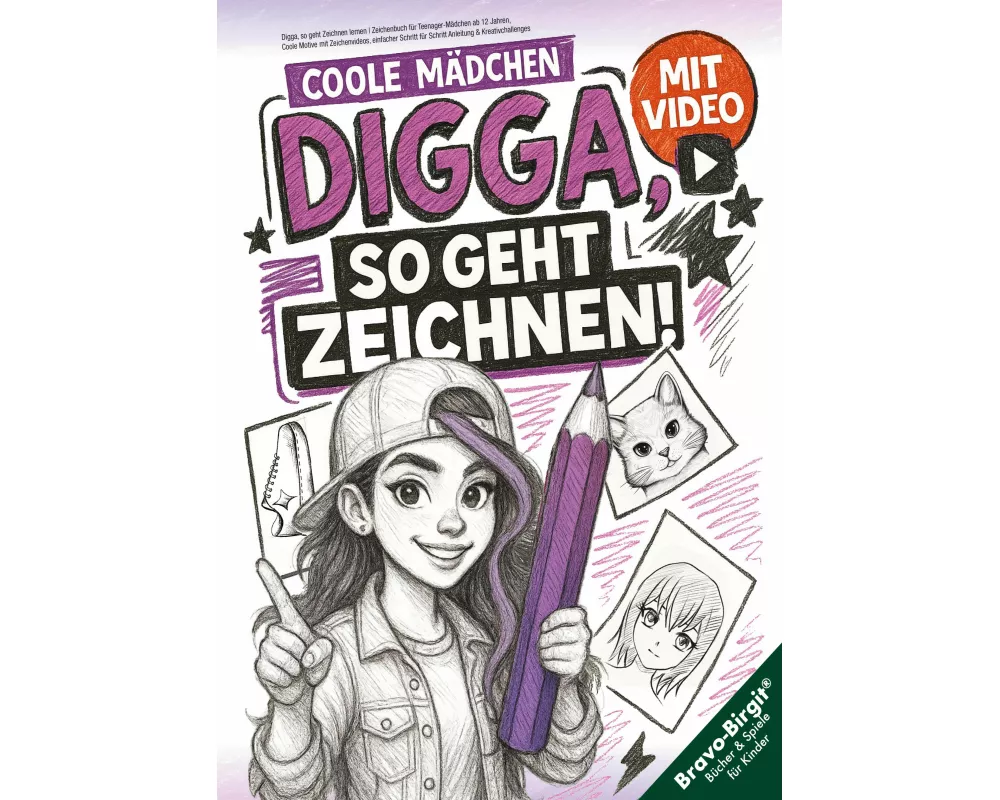 Digga, so geht Zeichnen lernen - Zeichenbuch für Teenager-Mädchen ab 12 Jahren