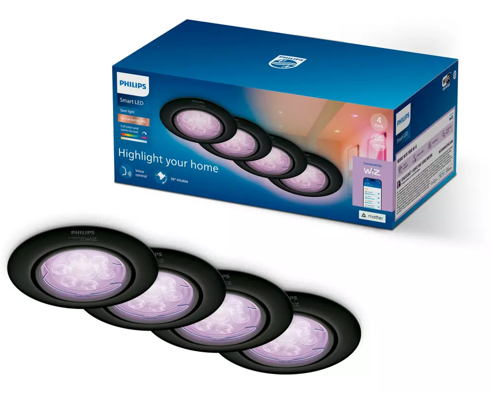 Philips Smart Lighting Tunable White & Color Einbauspot Schwarz