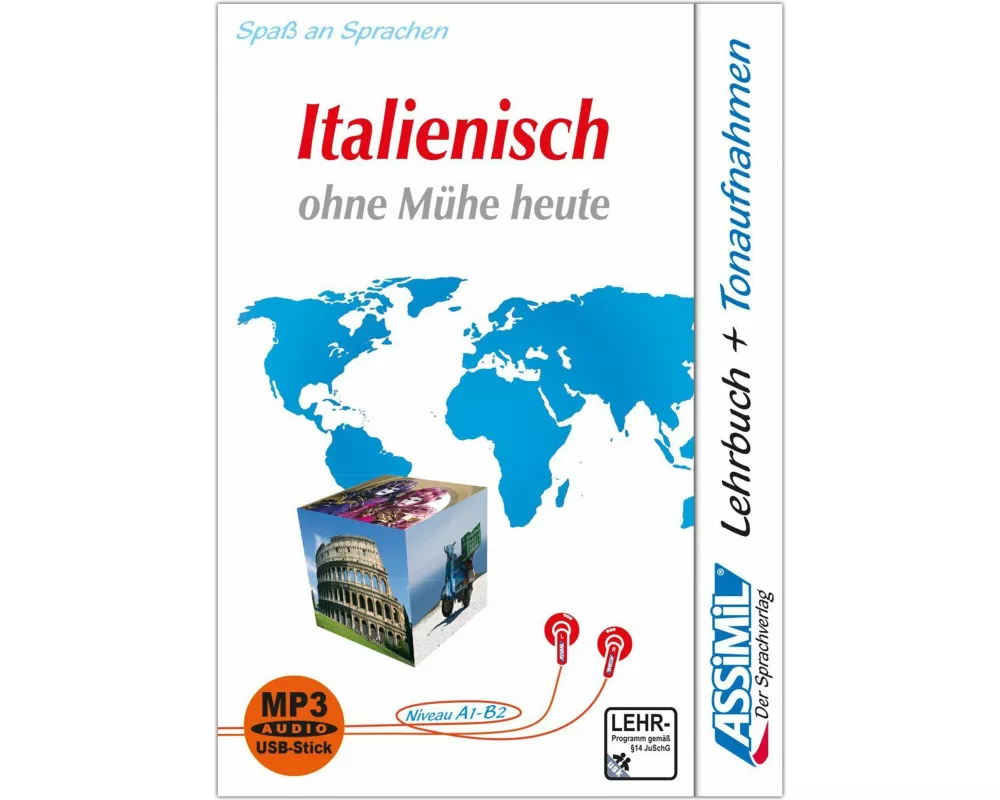 ASSiMiL Italienisch ohne Mühe heute - MP3-Sprachkurs mit USB-Stick - Niveau A1-B2