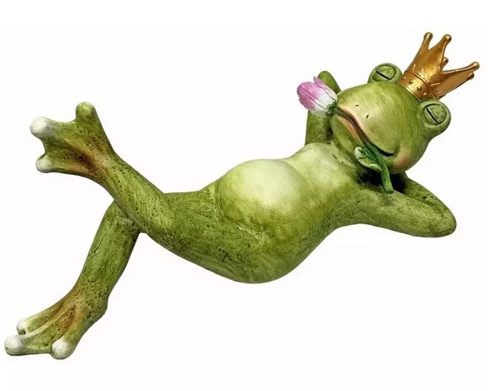Dameco Dekofigur Froschkönig liegend 17 x 37 x 15 cm