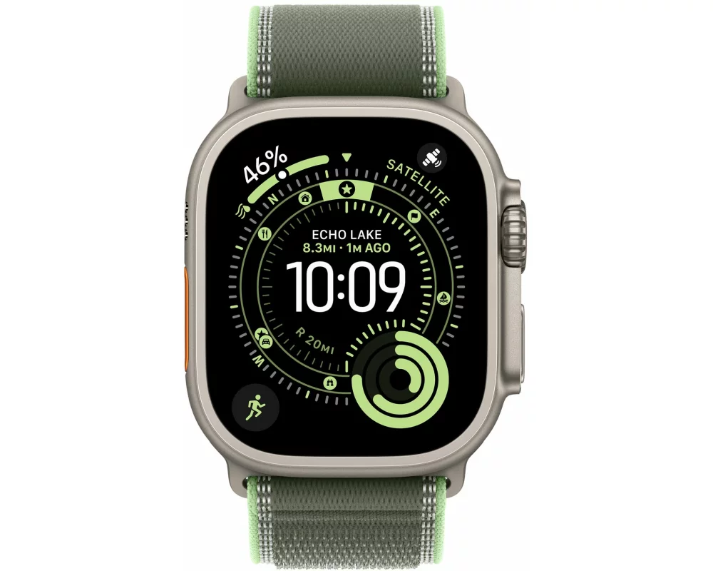 Apple Trail Loop 49 mm Green/Neon S/M Natural Titanium