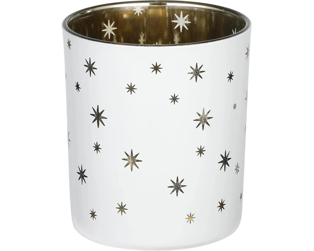 EGLO Teelichthalter Lukut 8 cm Gold/Weiss, Glas