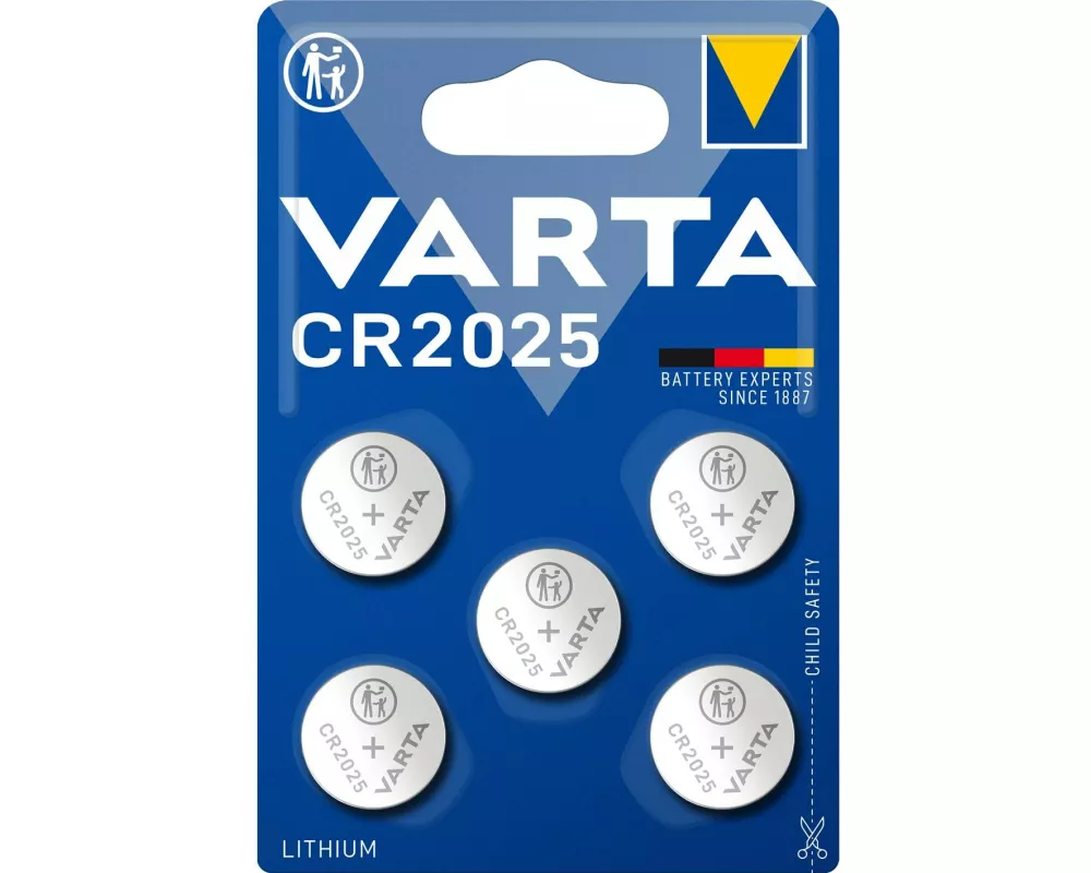 Varta Knopfzelle CR2025 , 5 Stück