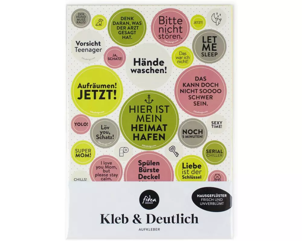 Fidea Design Sticker Kleb & Deutlich A5, 1 Stickerbogen