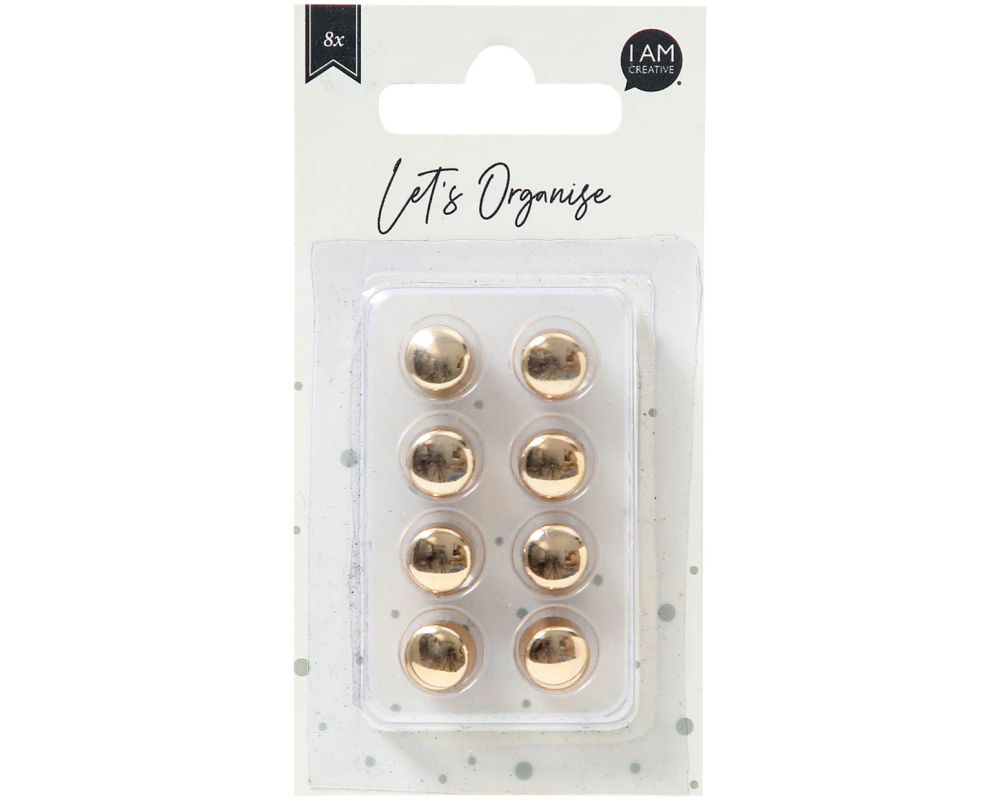 I AM CREATIVE Dekomagnet Let`s Organize 4035.39 gold, rund 8 Stück