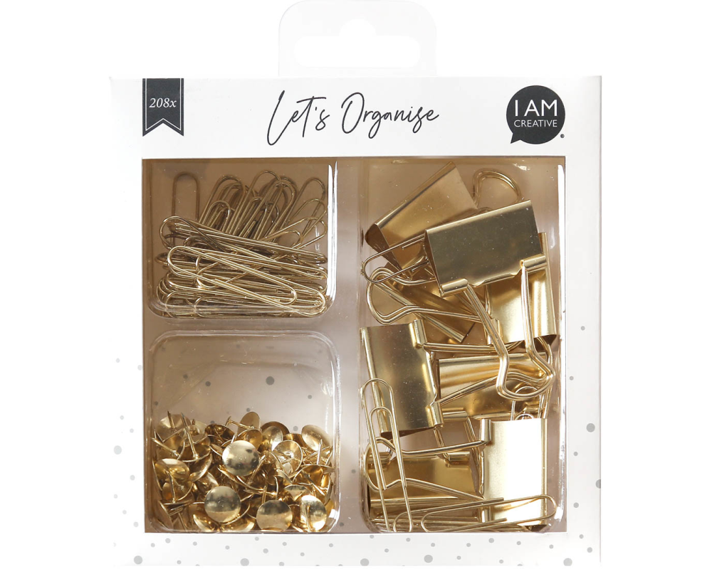I AM CREATIVE Clip Set Let`s Organize MAA4035.24 gold 208-teilig