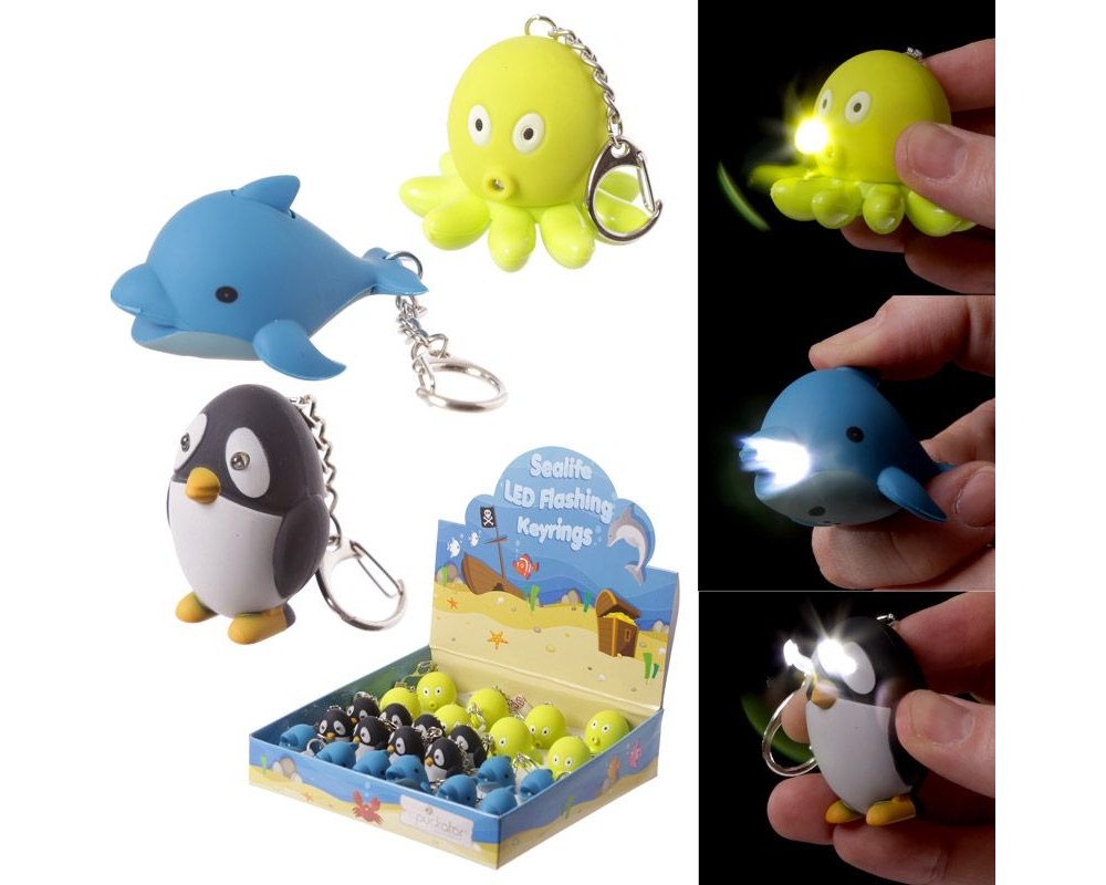 ROOST LED Schlüsselanhänger Key19 Meerestiere, ass.