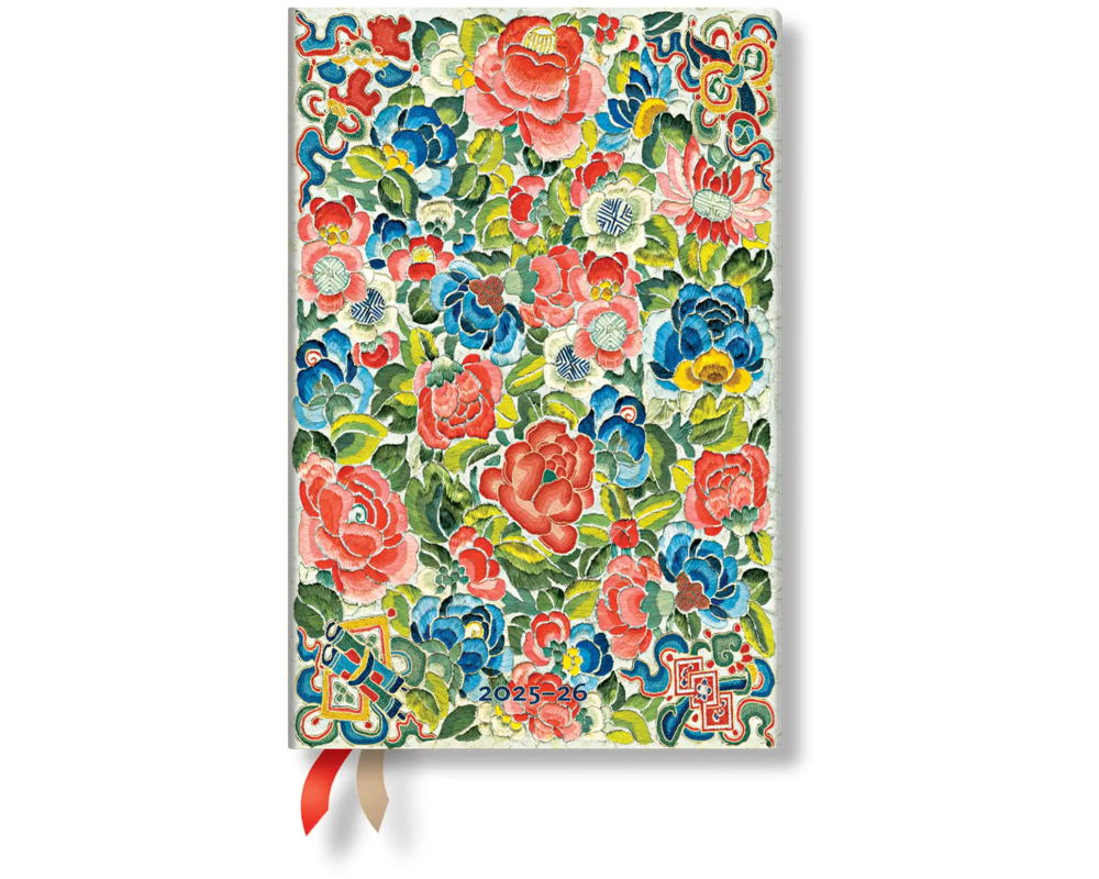 PAPERBLANKS Agenda Jardin Poire Mini 25/26 FF0954-3 1W/2S 13M FR HOR SC 9.5x14cm