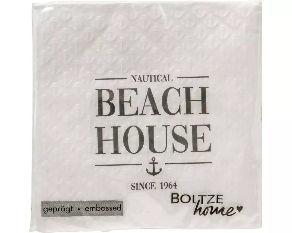 Boltze Papierservietten Beach House 16.5 x 16.5 cm, 20 Stück