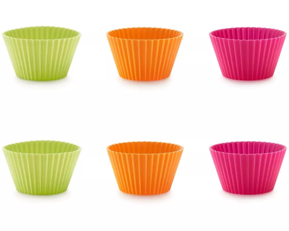 Lékué Muffin Backform Silikon, mehrfarbig, 6er Set