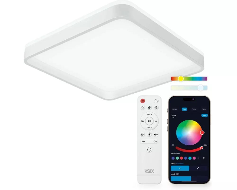 KSiX Stellar Plus Smartled-Deckenleuchte RGBIC + CCT 49 cm Weiss