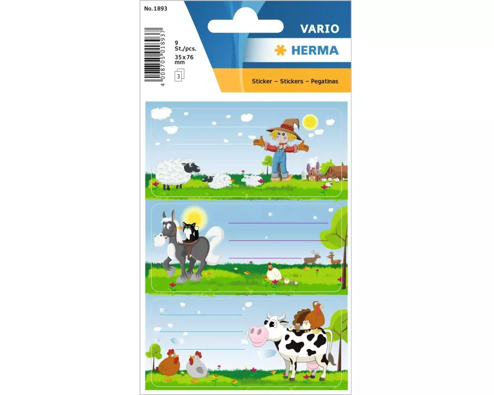Herma Stickers Schuletiketten Kleine Farm