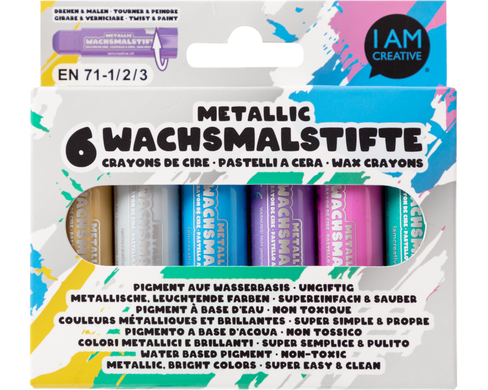 I AM CREATIVE Wachsmalstifte 4005.55 Metallic 6 Stück