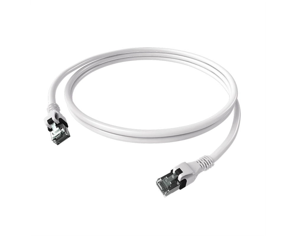 EasyLan DualBoot PushPull IP20 Patchkabel, Cat.6A (Class EA), S/FTP, weiß, 3 m