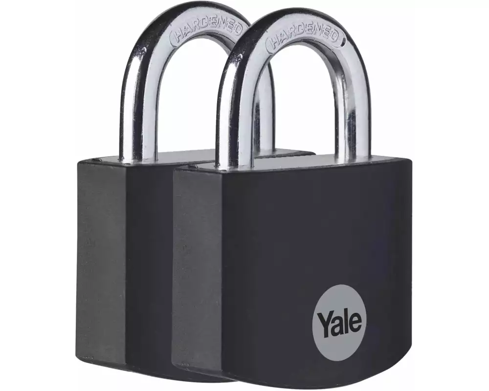 Yale Vorhängeschloss YE3B 38/19 2er-set Schwarz Aluminium/Stahl