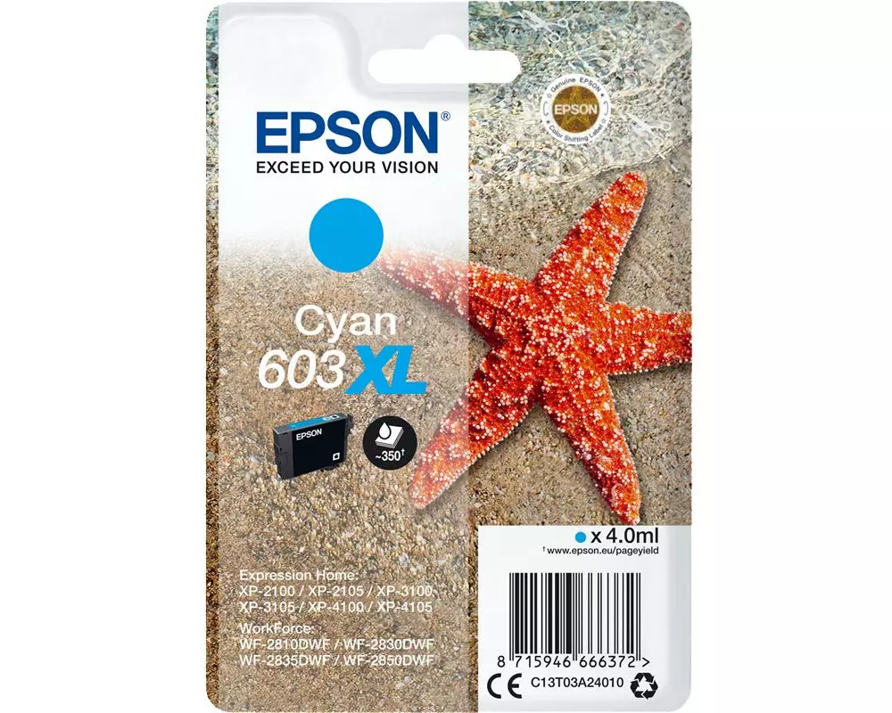 Epson Tinte 603XL / C13T03A24010 Cyan