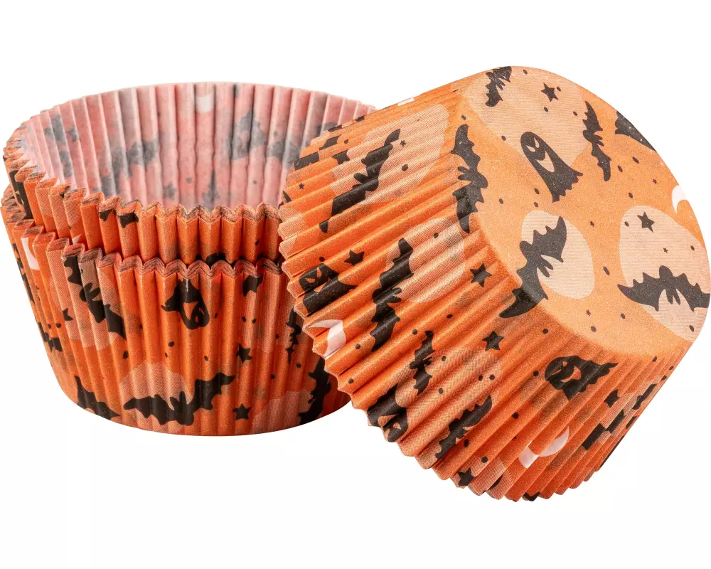 Zenker Muffin-Backform Happy Halloween 50 Stück, Orange