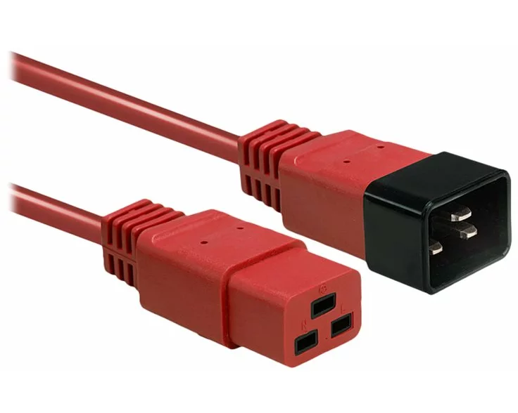 LINDY 2m IEC C19 to IEC C20 extension, red