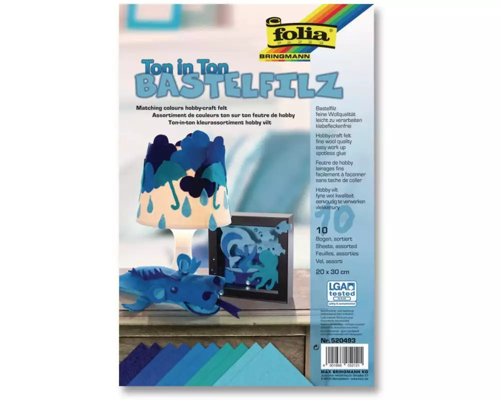 Folia Bastelfilz Ton in Ton Blau