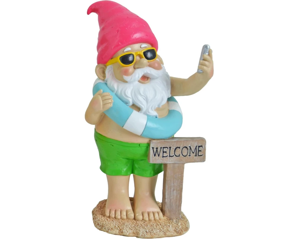 Dameco Dekofigur Gartenzwerg Beach Welcome